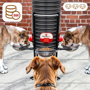 Кормушка для ТРЕХ собак. Уличная. 25 кг. Wi-Fi. Обогрев