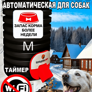 Кормушка для собак. Уличная. Таймер. 10 литров или 4кг корма